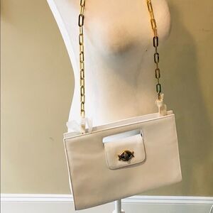 White Giani Bernini shoulder bag with chain strap